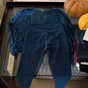 Matching blue yoga set